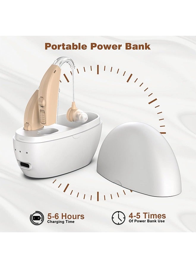 Hearing Aids, Hearing Aids for Seniors with Noise Cancelling and Volume Control, Rechargeable Hearing Aids for Hearing Loss with Charging Case