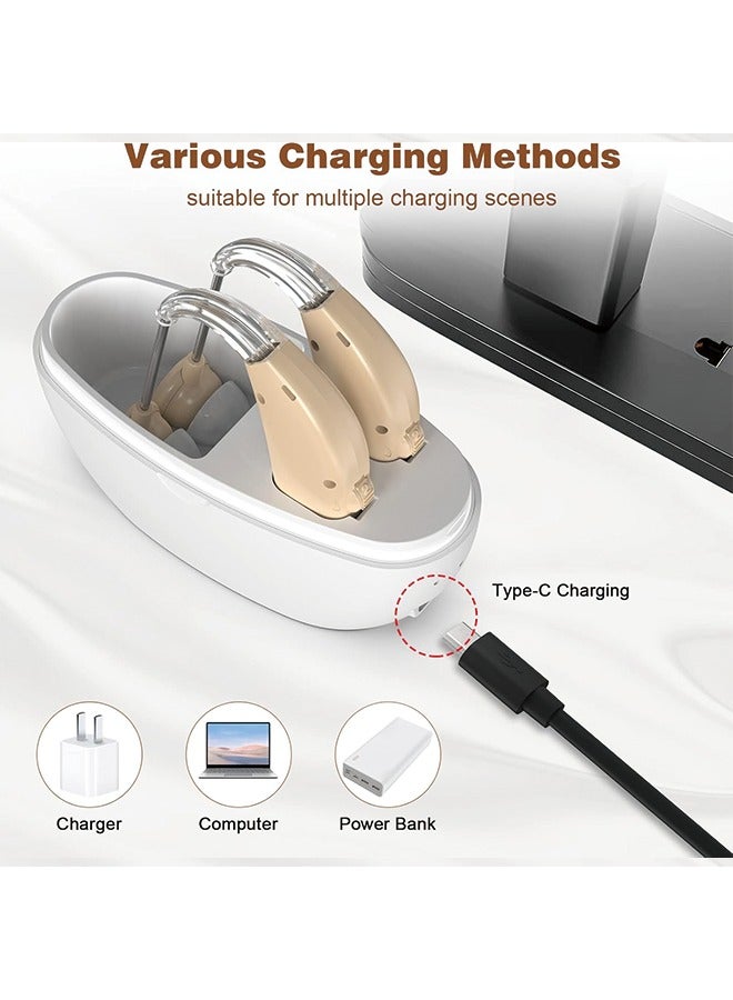 Hearing Aids, Hearing Aids for Seniors with Noise Cancelling and Volume Control, Rechargeable Hearing Aids for Hearing Loss with Charging Case