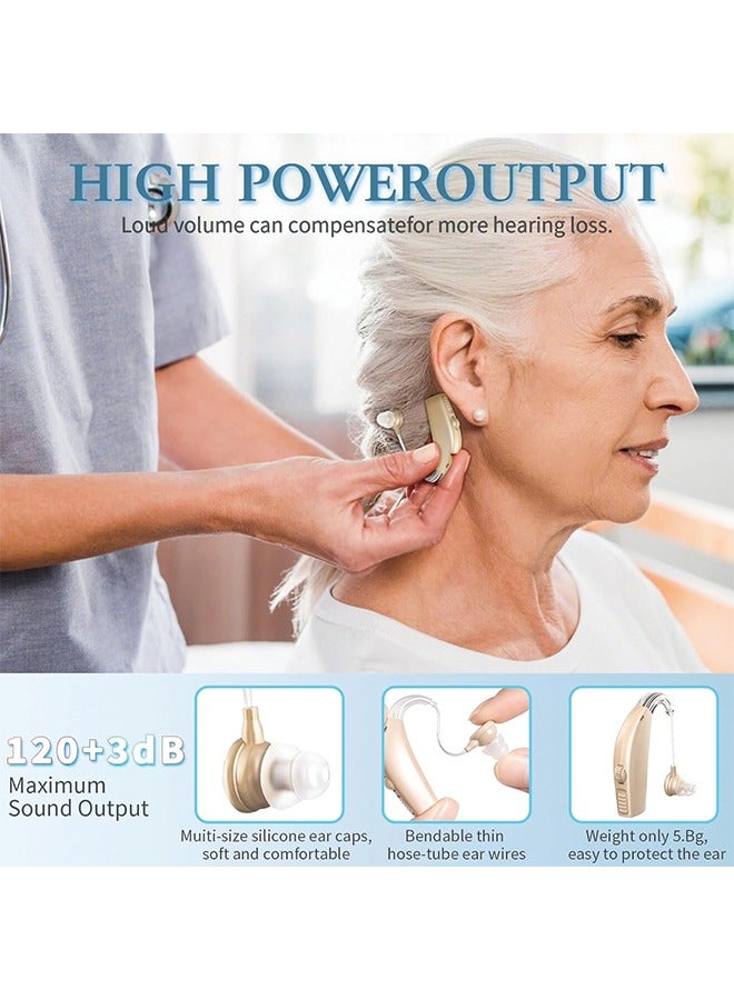 Hearing Aids, Hearing Aids for Seniors with Noise Cancelling and Volume Control, Rechargeable Hearing Aids for Hearing Loss with Charging Case