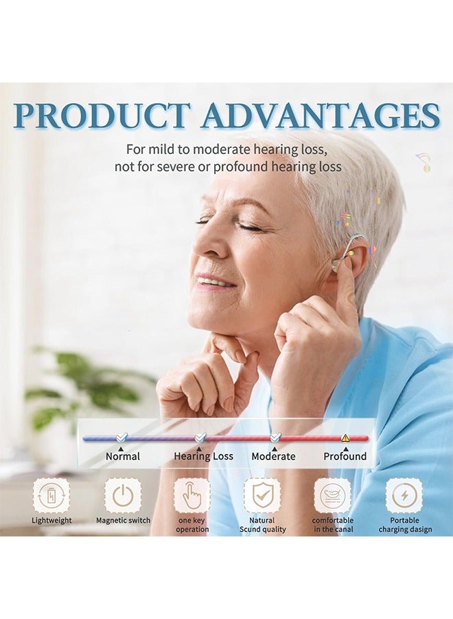 Hearing Aids, Hearing Aids for Seniors with Noise Cancelling and Volume Control, Rechargeable Hearing Aids for Hearing Loss with Charging Case