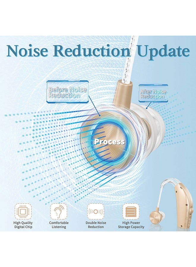 Hearing Aids, Hearing Aids for Seniors with Noise Cancelling and Volume Control, Rechargeable Hearing Aids for Hearing Loss with Charging Case
