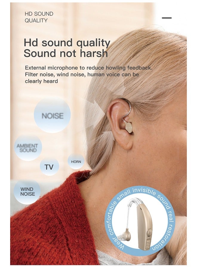 Hearing Aids for Senior, Rechargeable Hearing Aids with Noise Cancelling,Upgraded Hearing Amplifier for Hearing Loss Personal Sound Assist Devices with Volume Control,Black color 1pcs