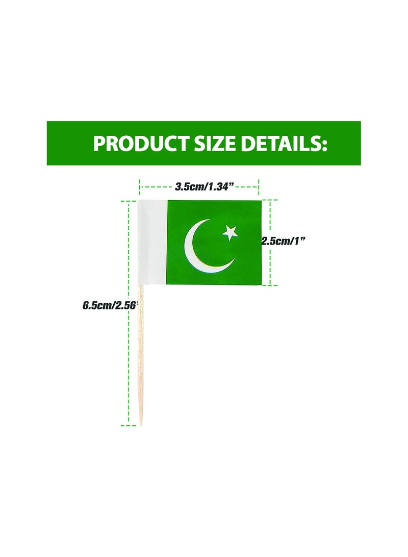 Pakistan Toothpick Flags Mini Small Pakistani Cupcake Toppers Stick Flags Banner Party Cocktail Fruit Decoration Celebration Food Bar Cake Flags