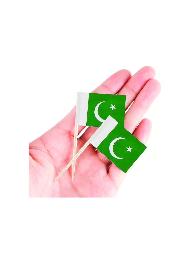 Pakistan Toothpick Flags Mini Small Pakistani Cupcake Toppers Stick Flags Banner Party Cocktail Fruit Decoration Celebration Food Bar Cake Flags