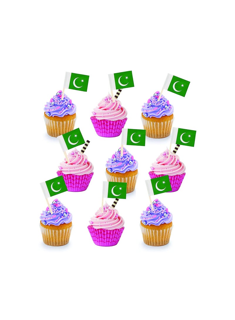 Pakistan Toothpick Flags Mini Small Pakistani Cupcake Toppers Stick Flags Banner Party Cocktail Fruit Decoration Celebration Food Bar Cake Flags