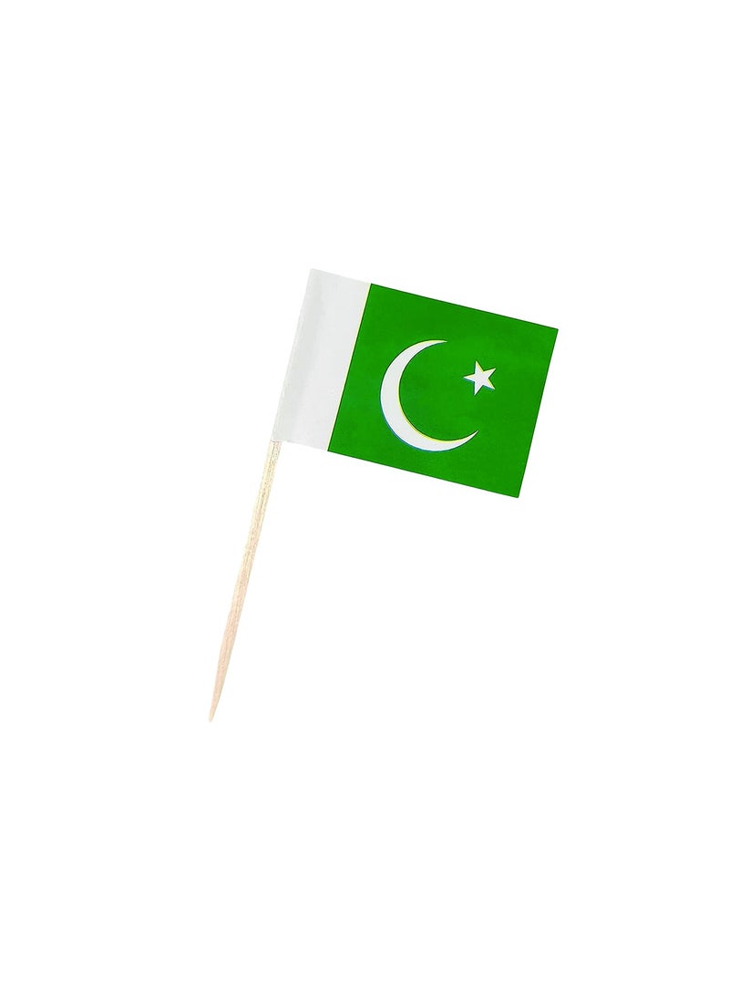 Pakistan Toothpick Flags Mini Small Pakistani Cupcake Toppers Stick Flags Banner Party Cocktail Fruit Decoration Celebration Food Bar Cake Flags