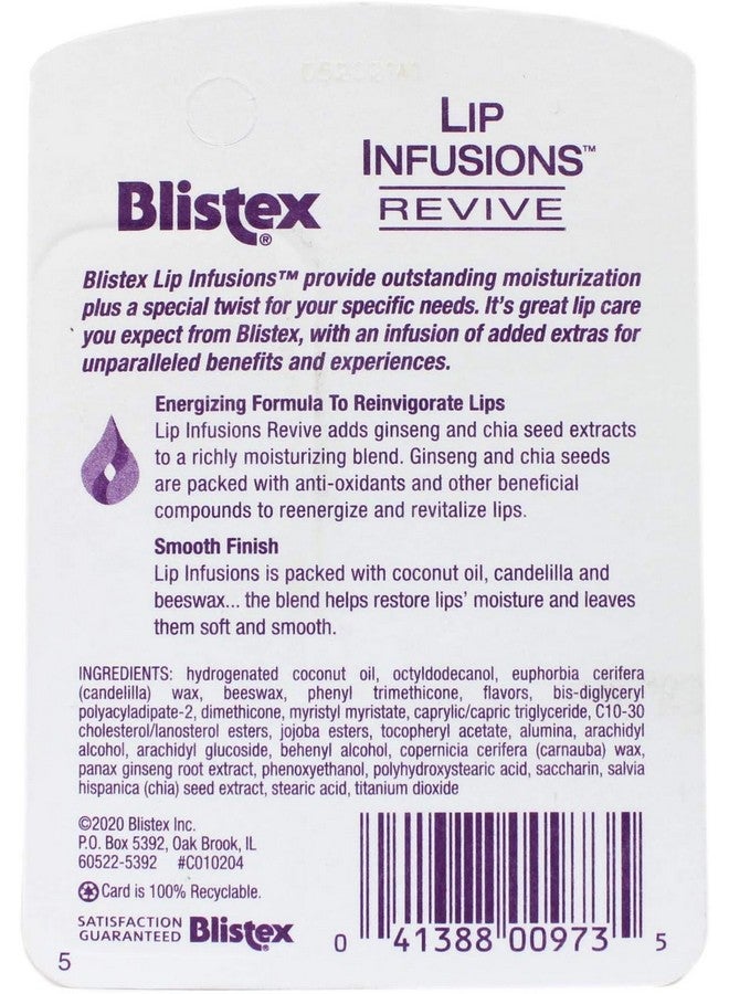 Lip Infusions Revive Lip Moisturizer 0.13 Ounce (6 Pack)