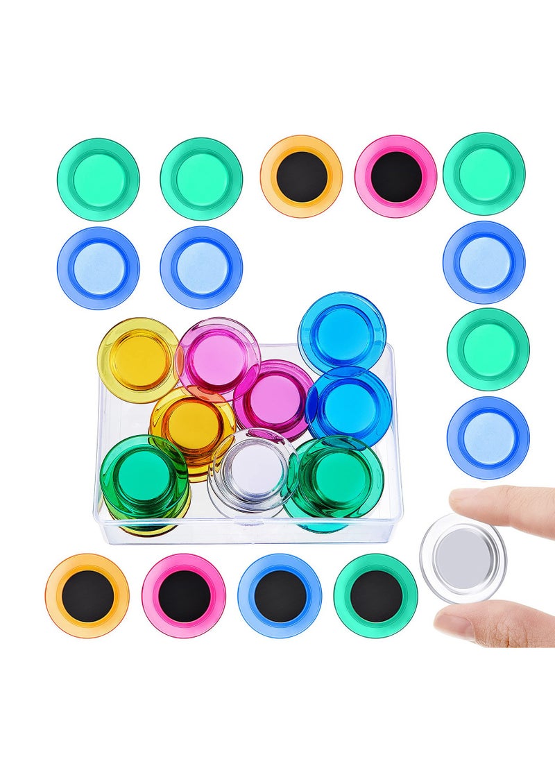 30pcs Whiteboard Magnets, Round Notice Board Planning color Refrigerator Magnets, 30 mm Plastic Covered Magnetic Buttons Magnets for School Office Home