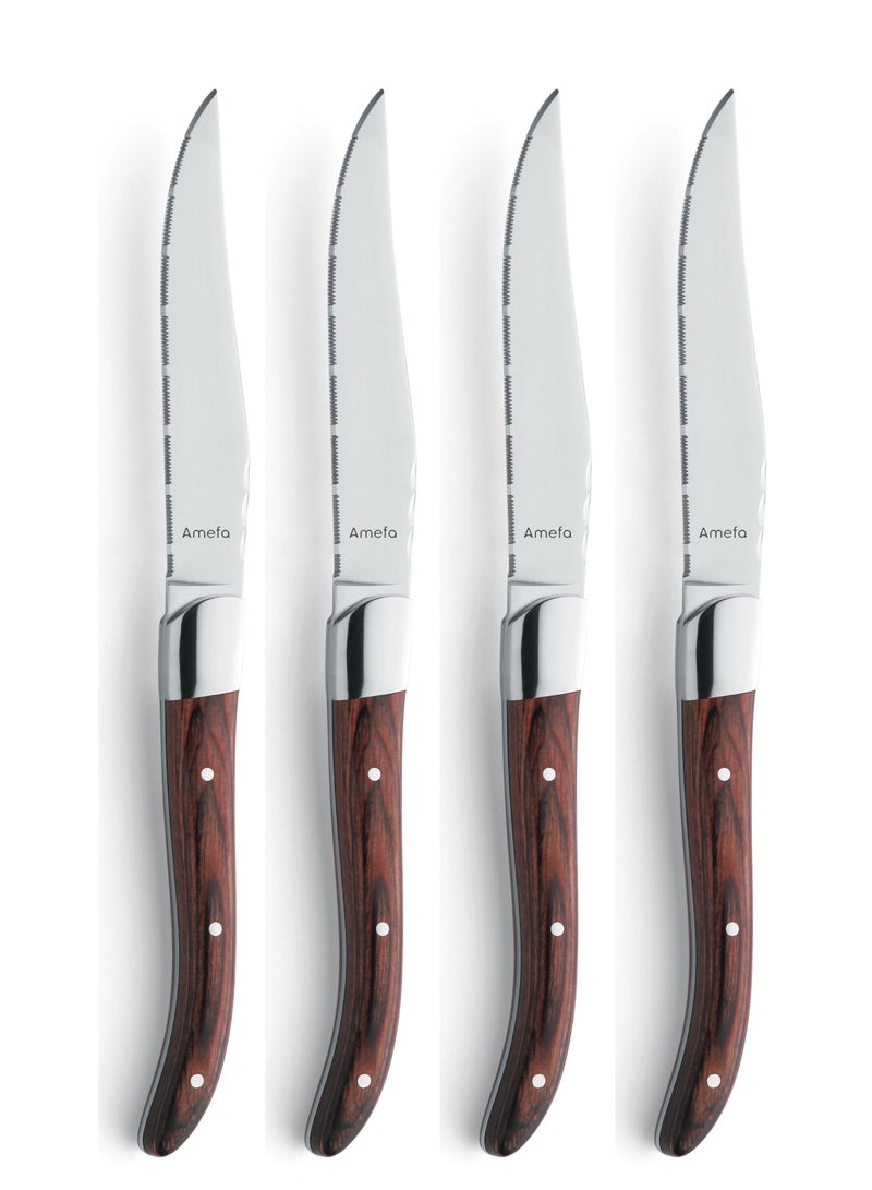 Royal Steak 2520 4-pcs Steak knife set brown in wooden box