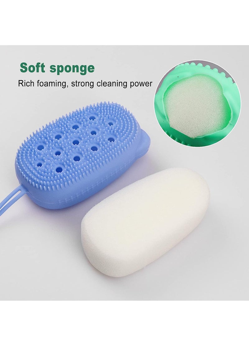 Silicone Shower Brush, 4PCS Soft Silicone Body Cleansing Brush Shower Scrubber, Gentle Exfoliating and Massage for All Kinds of Skin