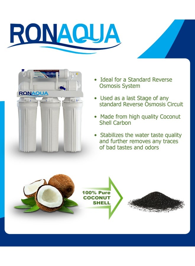 Ronaqua T33 Inline Coconut Grade Activated Carbon Pre Post Membrane Filter For Taste And Odor Reduction