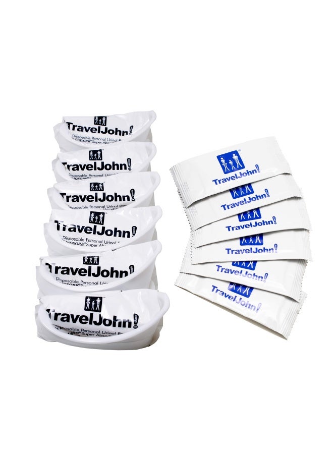 Traveljohn Resealable Disposable Urinal For All Genders Adults And Children Tj1N-C - 6 Pack