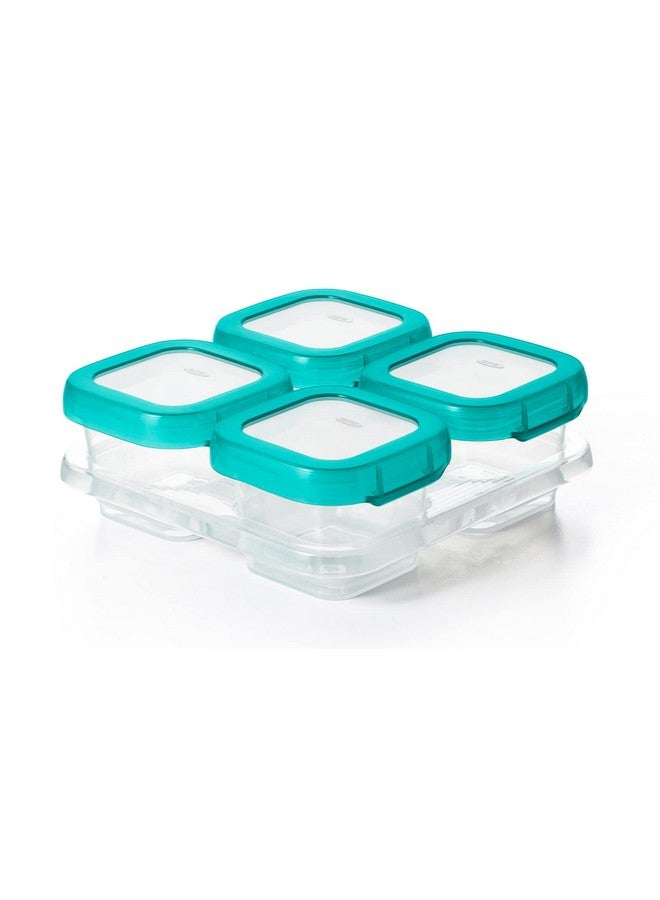 Tot Baby Blocks Freezer Storage Containers Teal (4 Oz)