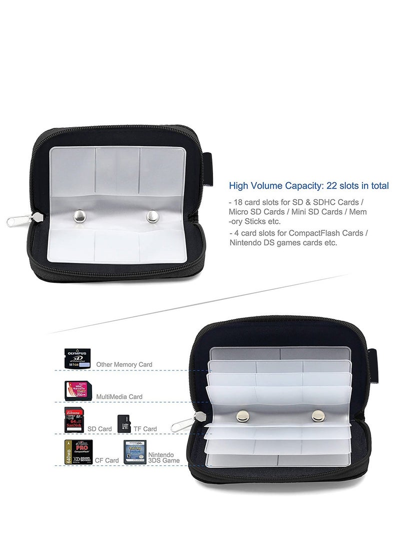 Memory Card Cases Slot Zippered Carrying Holder Bags Pouch Organizer Keeper Media Storage Organization Eco Fused Case