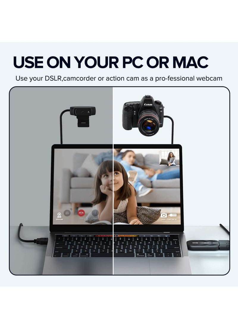 4K Video Capture Card, Cam Link HDMI to USB 3.0, Full HD 4K30/1080p120, Low-Latency Capture for Gaming, Streaming, Live Broadcast, Online Teaching, Conference