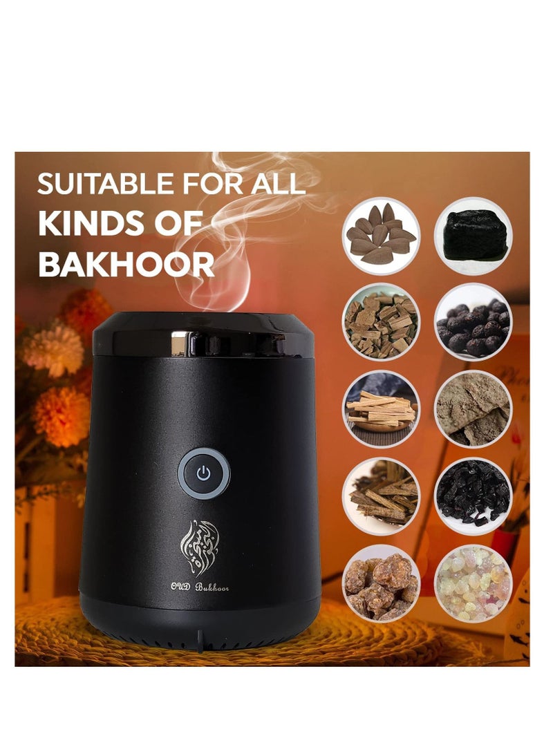 Electric Oud Incense Bukhoor Burner Aroma Diffuser With Long Lasting Battery Usb Rechargeable Great Gift For Home, Car, Desert Camping And Travel