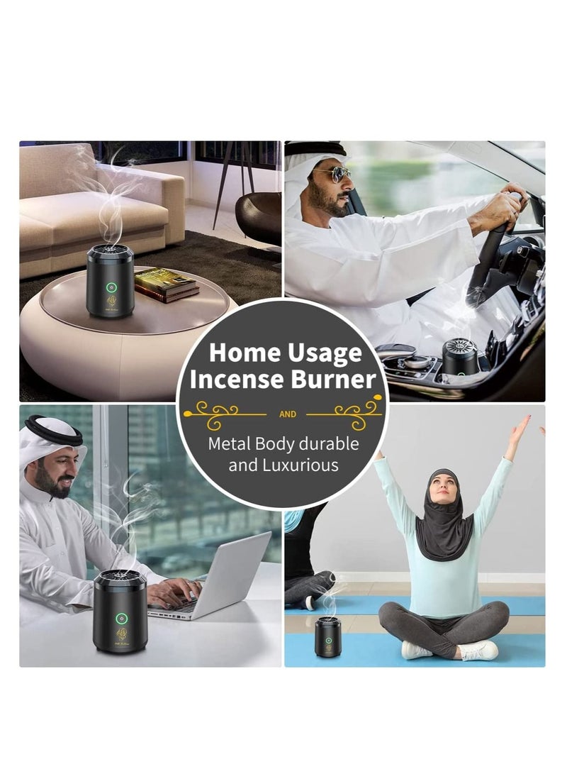 Electric Oud Incense Bukhoor Burner Aroma Diffuser With Long Lasting Battery Usb Rechargeable Great Gift For Home, Car, Desert Camping And Travel