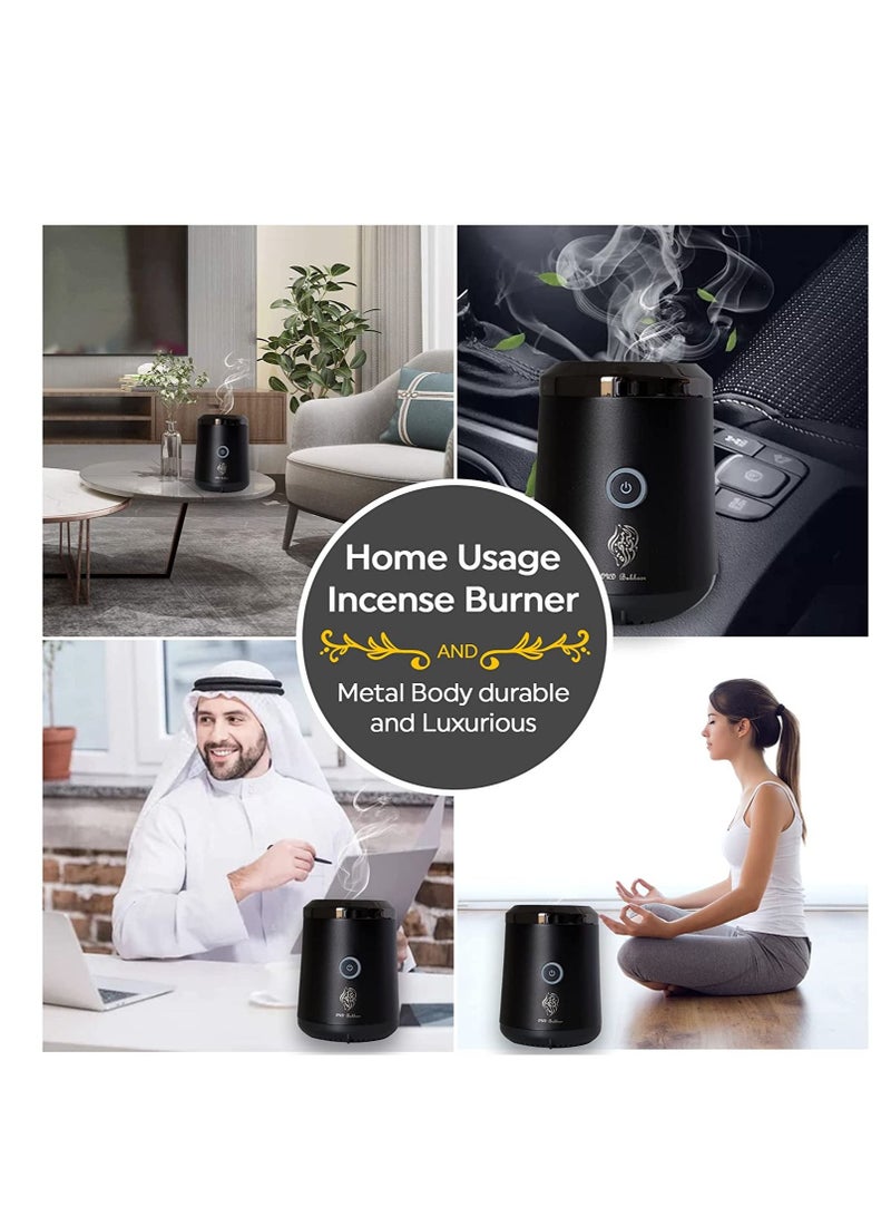Electric Oud Incense Bukhoor Burner Aroma Diffuser With Long Lasting Battery Usb Rechargeable Great Gift For Home, Car, Desert Camping And Travel