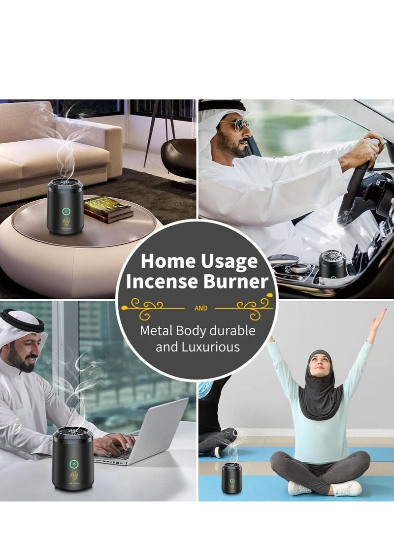Electric Oud Incense Bukhoor Burner Aroma Diffuser With Long Lasting Battery Usb Rechargeable Great Gift For Home, Car, Desert Camping And Travel