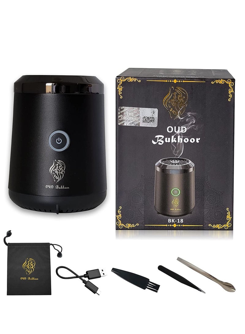 Electric Oud Incense Bukhoor Burner Aroma Diffuser With Long Lasting Battery Usb Rechargeable Great Gift For Home, Car, Desert Camping And Travel
