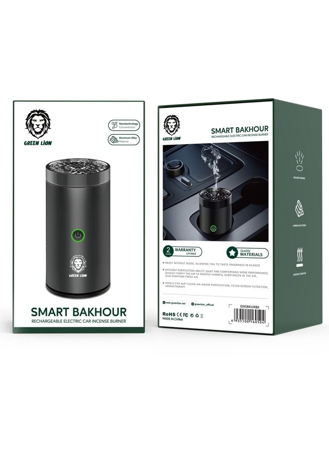 Smart Mini Bakhour Rechargeable Electric Car Incense Burner / Bukhour / Luxury Scent | Aroma Diffuser Portable Bakhour Oud USB Type Fragrance Air Freshener for Car & Home - Black