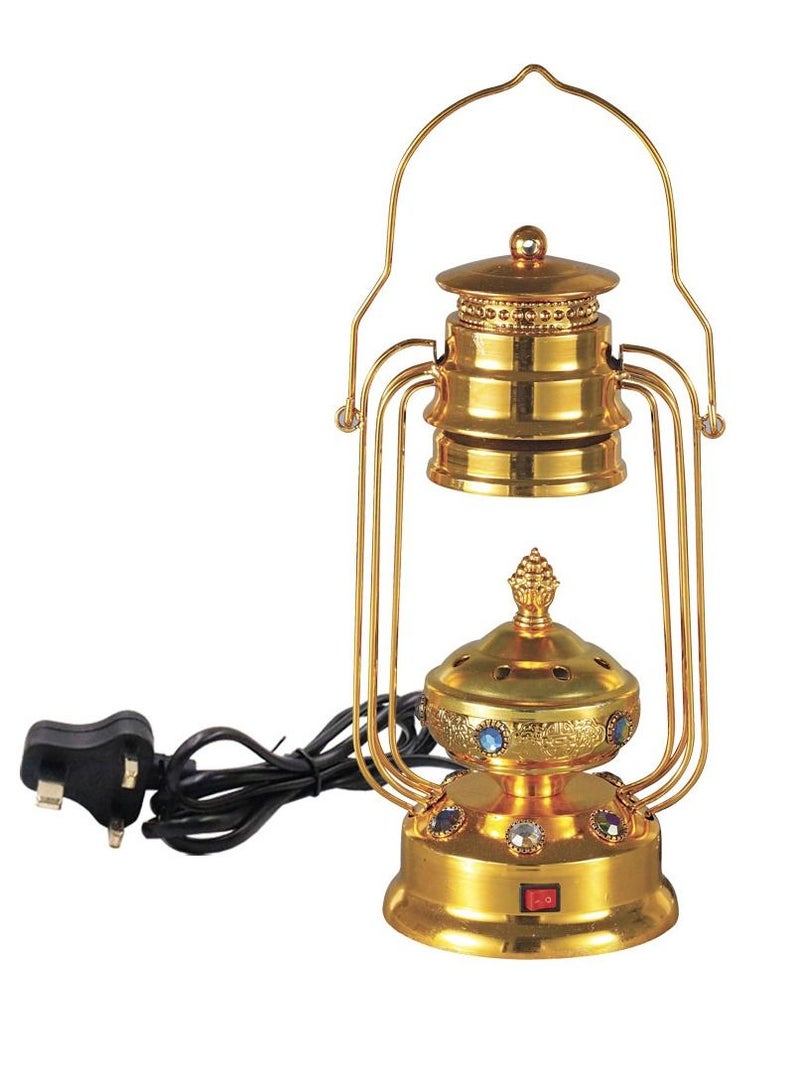 RSG Electric Incense Burner Oud Mabkhara Lamp Design Gold for Home and Office Decor