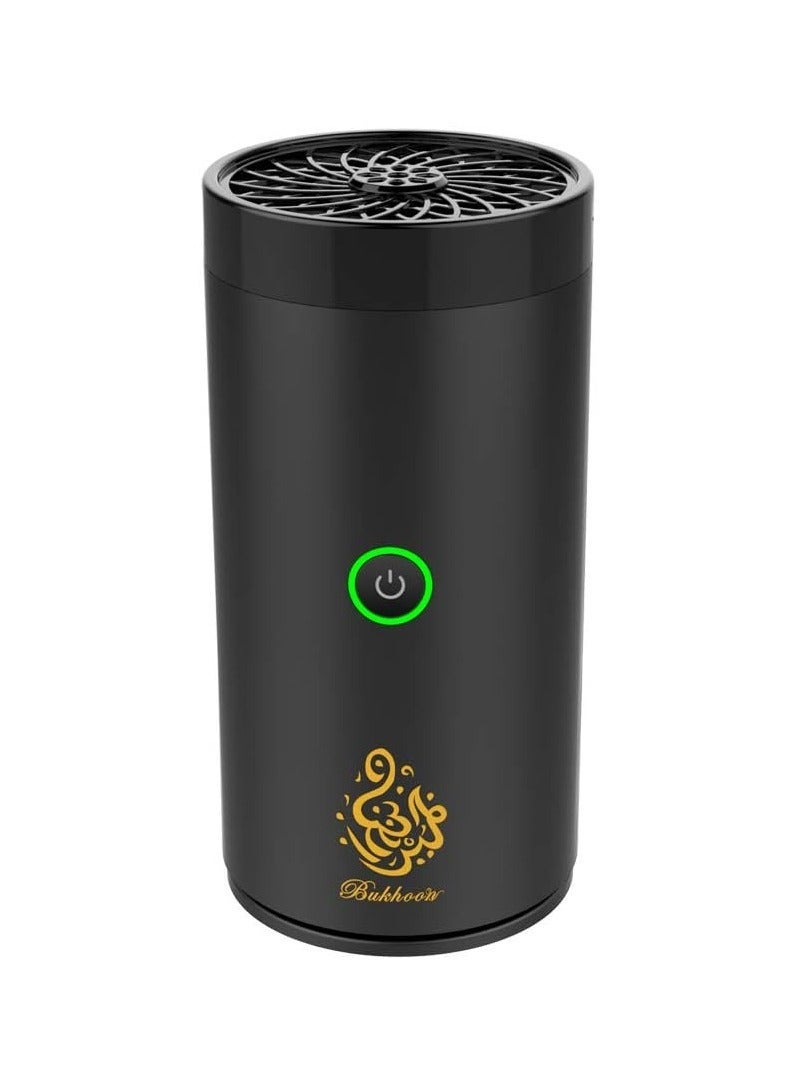 Car Bukhoor Usb Type-C Power Bakhoor Rechargeable Electric Mini Portable Incense Burner Black