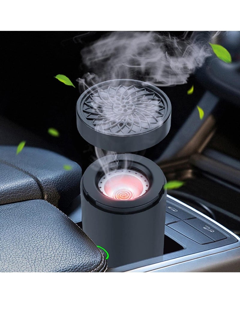 Electric Incense (Bakhoor) Burners Decort for Car, Home,type (c) Usb Rechargeable (black)