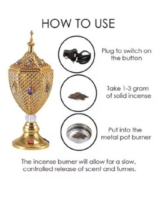 Electric Oud Bakhoor Incense Burner Mabkhara Gold