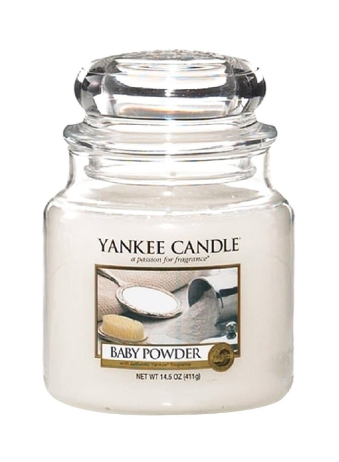 Classic Scented Baby Powder Jar Candle White/Clear