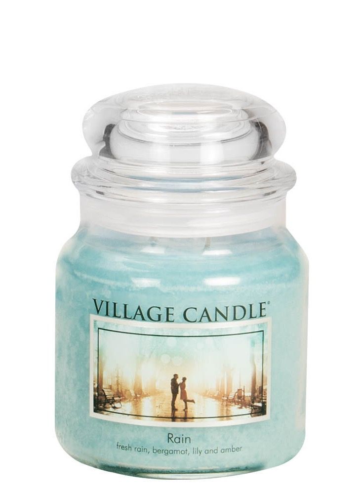 Village Candle Rain Medium Glass Dome