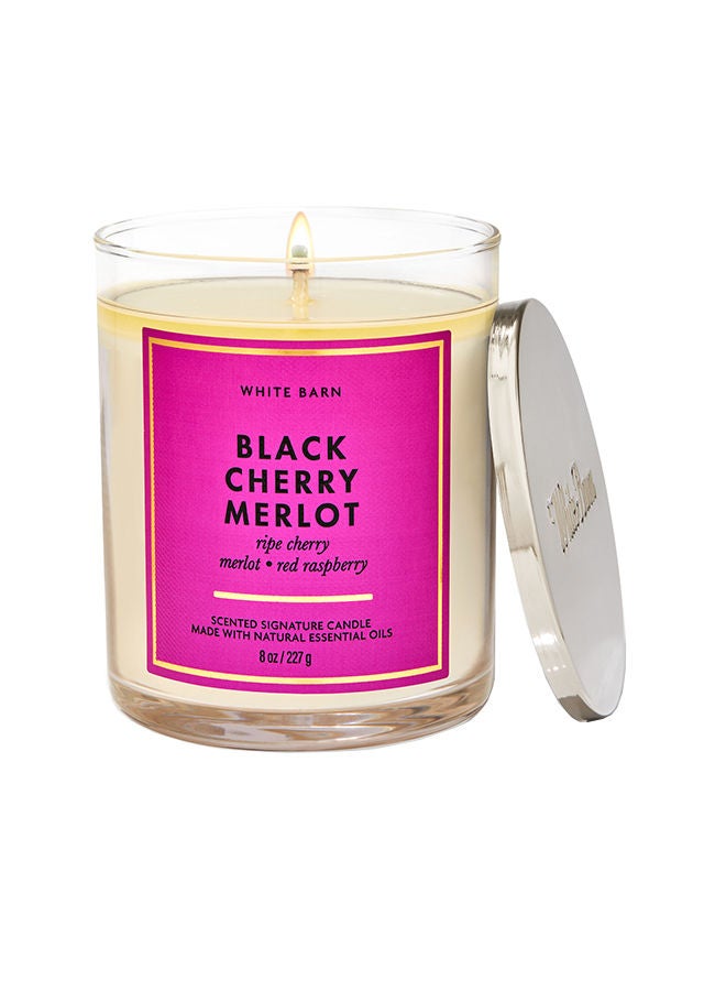 Black Cherry Merlot Signature Single Wick Candle