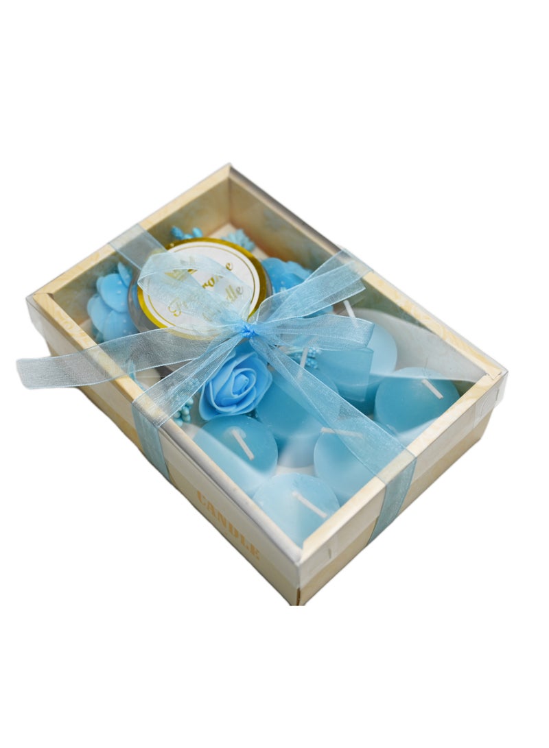 Candle Set Of 6 Gift Box Home Tealight Candles Set Of 6 With Clear Candle Holder, Scented Wax Tealight Candles Made From Soy Wax And Pleasant Floral Aroma With A Burn Time Of Roughly Four Hours