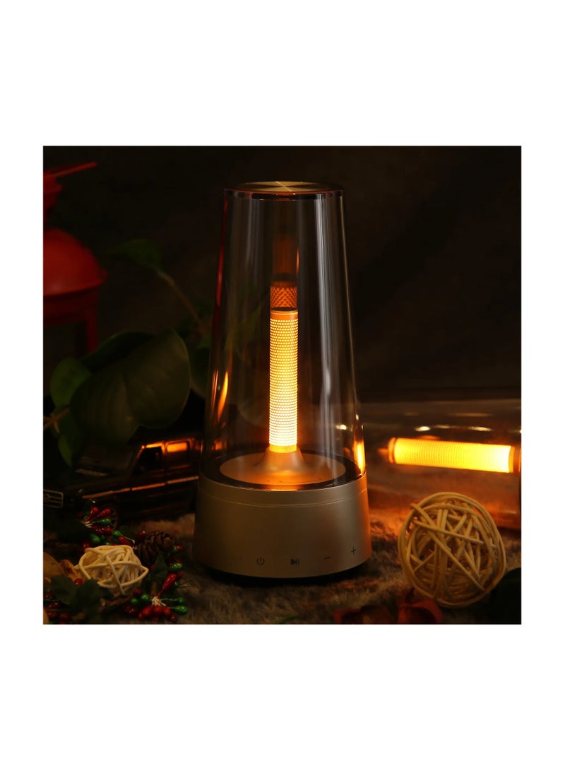 Living Candle Lamp Bluetooth Speaker Decorative Flame Style LED Light