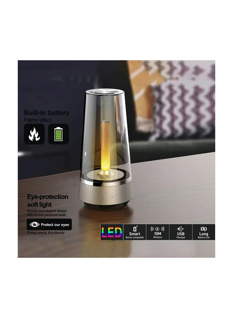 Living Candle Lamp Bluetooth Speaker Decorative Flame Style LED Light