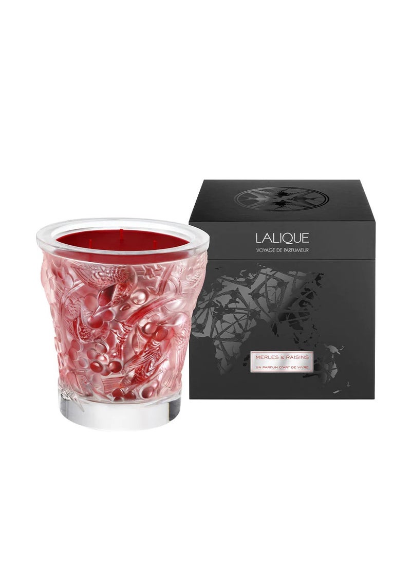 Lalique Crystal Candle Vase 750g Merles et Raisins