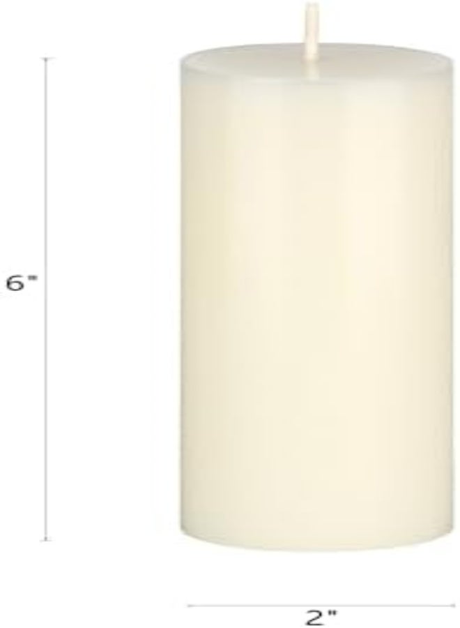 Mega Candles 6 Pcs Unscented Ivory Round Pillar Candle | Hand Poured Premium Wax Candles 2