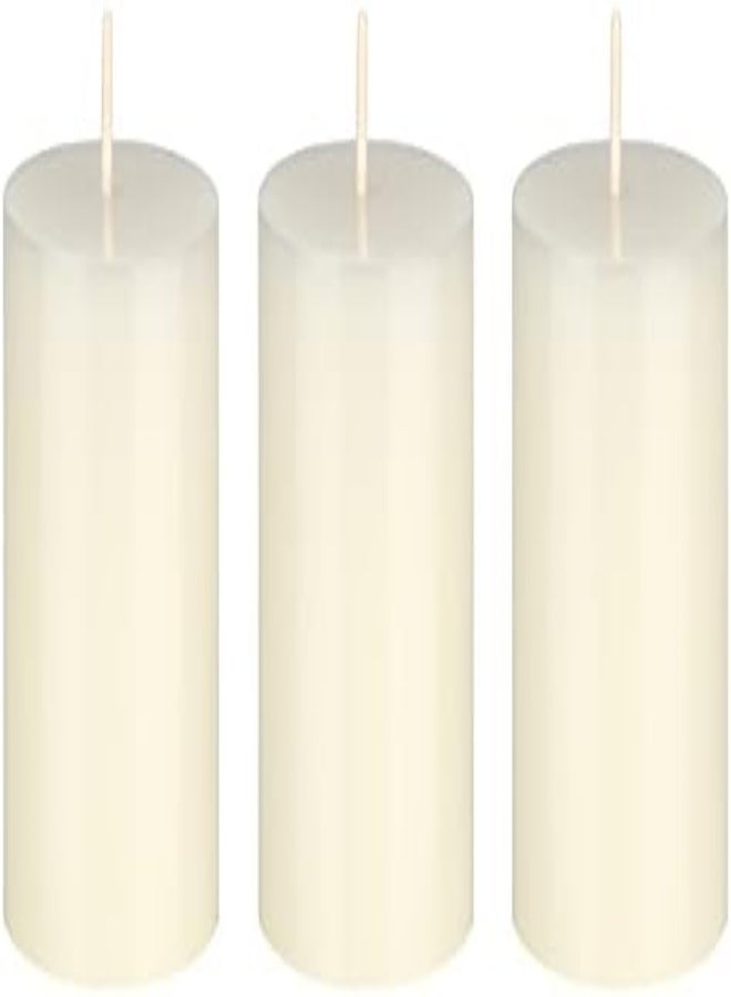 Mega Candles 3 Pcs Unscented Ivory Round Pillar Candle, Hand Poured Premium Wax Candles 2 Inch X 3 Inch, Home Décor, Wedding Receptions, Baby Showers, Birthdays, Celebrations, Party Favors & More