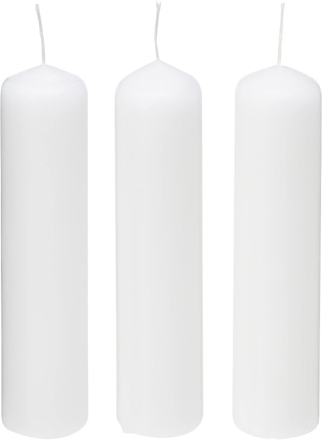 Spaas Tray Of 9 Unscented Pillar Candles 60/150 Mm, ± 45 Hours, White