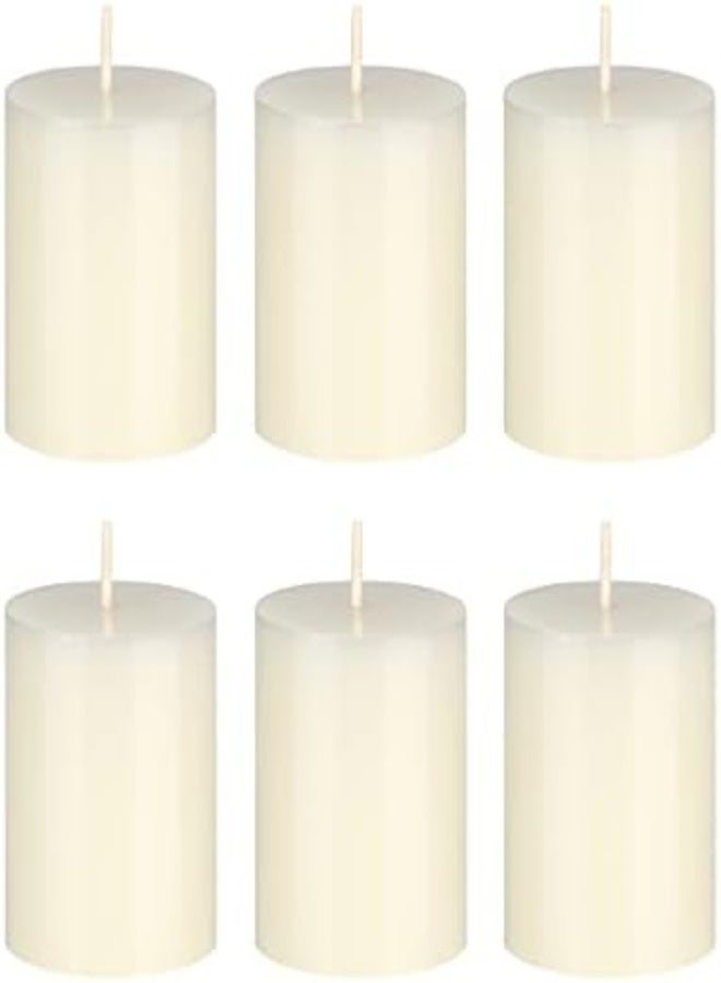 Mega Candles 6 Pcs Unscented Ivory Round Pillar Candle, Hand Poured Premium Wax Candles 2 Inch X 3 Inch, Home Décor, Wedding Receptions, Baby Showers, Birthdays, Celebrations, Party Favors & More