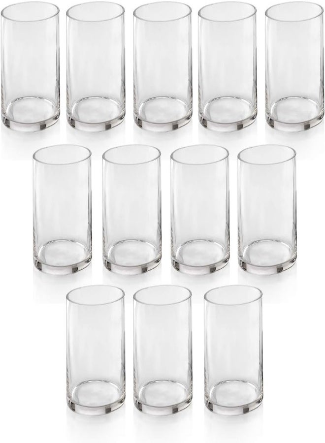 Set Of 12 Glass Cylinder Vases 4 Inch Tall - Multi-Use: Pillar Candle, Floating Candles Holders Or Flower Vase – Perfect As A Wedding Centerpieces.