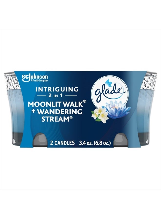 Candle Jar, Air Freshener, 2in1, Moonlit Walk & Wandering Stream, 3.4 Oz, 2 Count