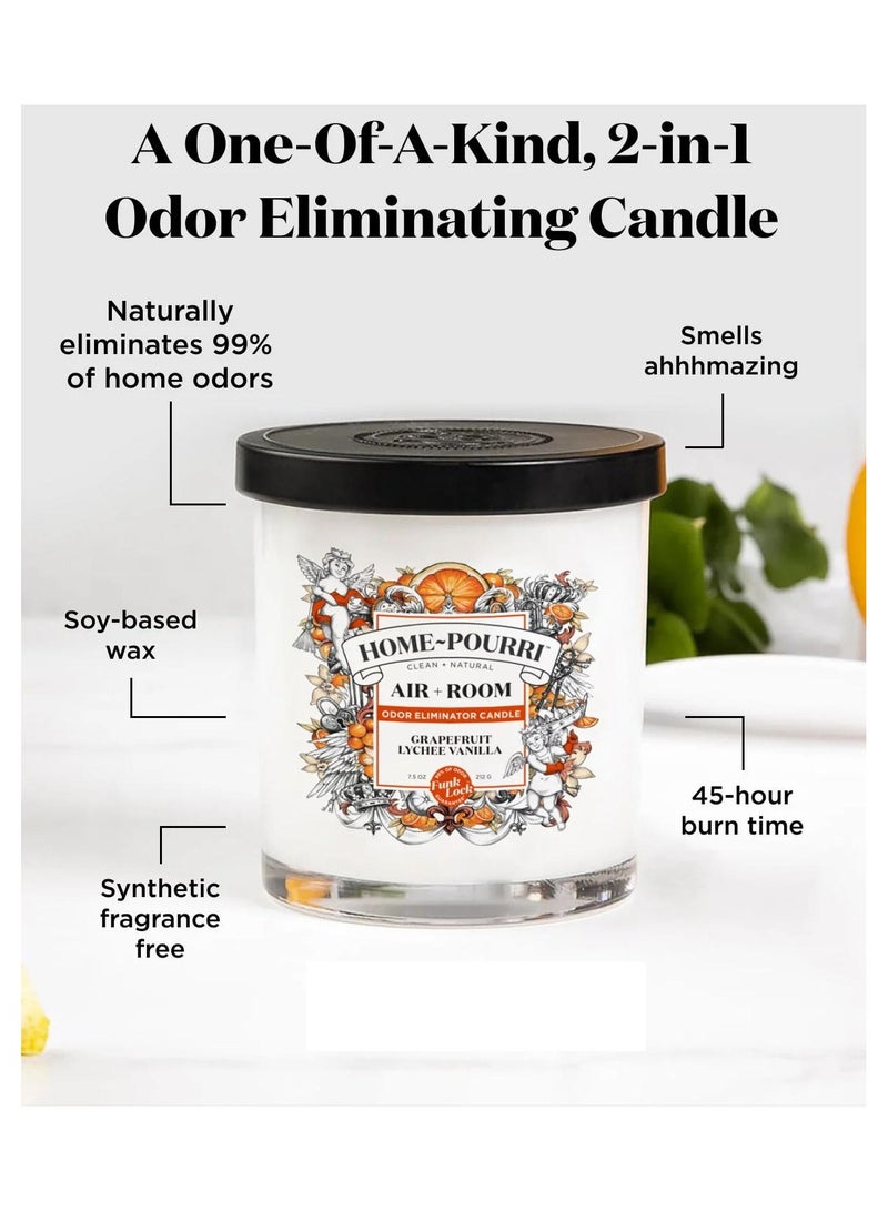 Odor Eliminator Candle Grapefruit Lychee Vanilla 212 G