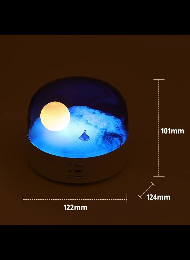 Moon Landscape Night Light 1200mAh LED Table Lamp Bluetooth Rechargeable