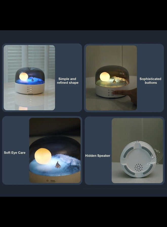 Moon Landscape Night Light 1200mAh LED Table Lamp Bluetooth Rechargeable