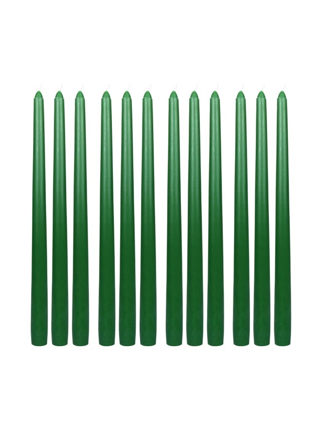 Zest Candle 12 Piece Taper Candles 12 Inch Hunter Green