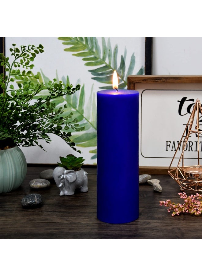 110 Hour Burn Time Pillar Candle 3 By 9 Inch Blue