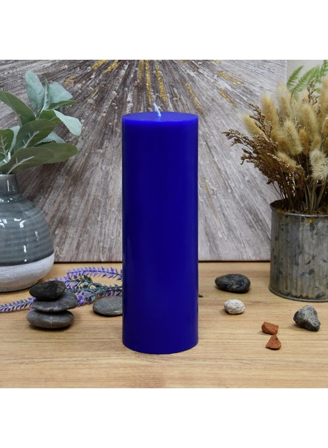 110 Hour Burn Time Pillar Candle 3 By 9 Inch Blue