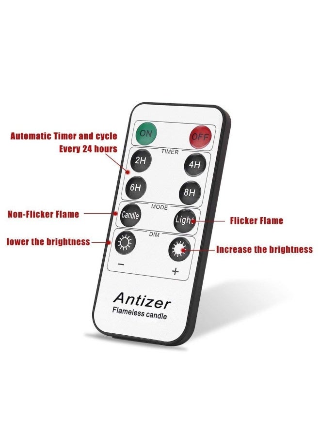 Flameless Candles Led Candles Pack Of 9 H 4 5 6 7 8 9 X D 2.2 Ivory Real Wax Battery Candles Remote Timer