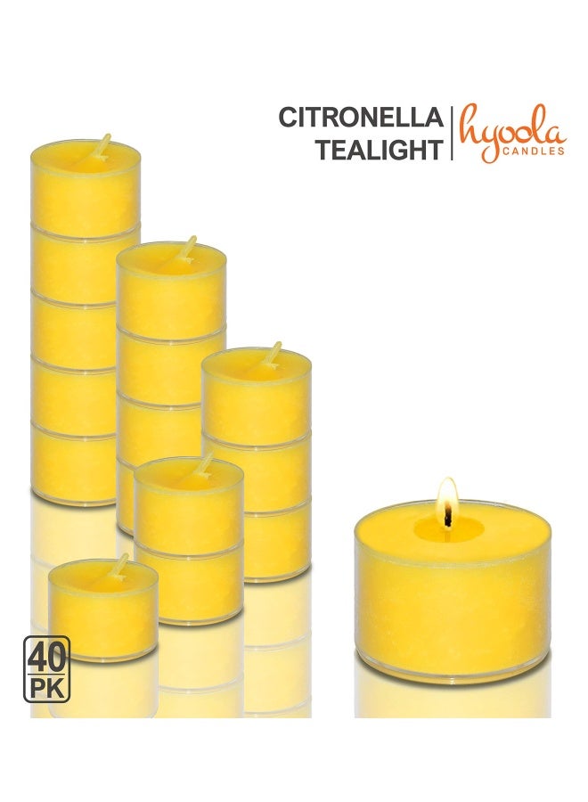 Tealight Citronella Candles Outdoor 8 Hour Burn Time Indoor And Outdoor Mosquito Insect And Bug Repellent Citronella Candle Natural Fresh Scent Decorative In Clear Cup 40 Pack